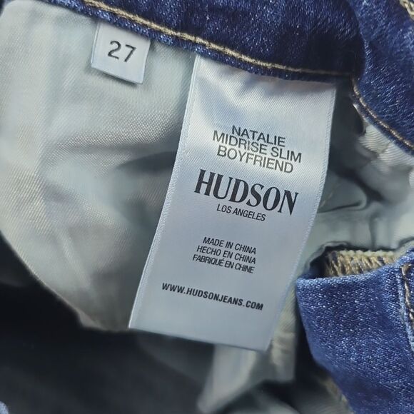 Hudson -1165 Natalie Midrise Slim Boyfriend Crop Jeans Altered hem Inseam 20" 27 - Picture 7 of 9
